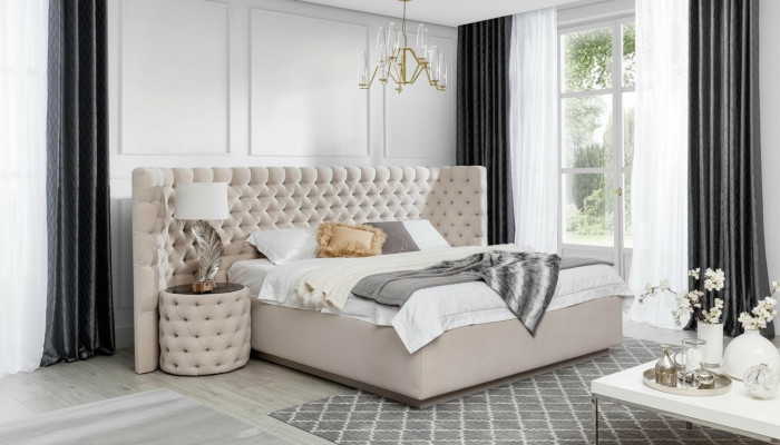 Design Chesterfield Bett Leder Hotel Betten Schlafzimmer Luxus Leder Polster Neu