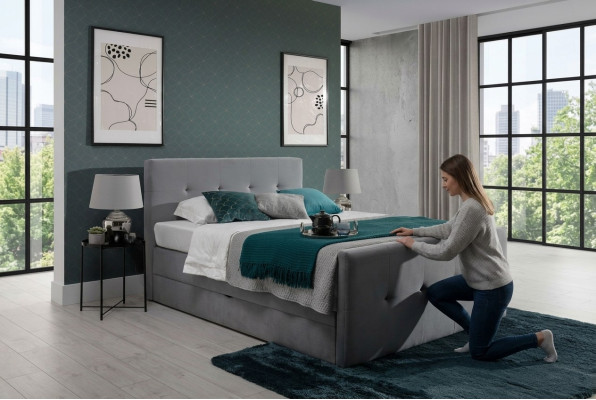 Chesterfield Bett Polsterbett Doppelbett Betten xxl Design Luxus Boxspringbett