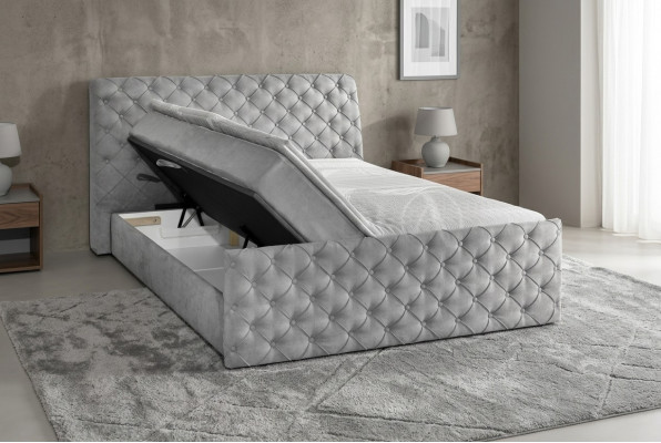 Graues Doppelbett Chesterfield Hotel Betten Designer Schlafzimmer Möbel