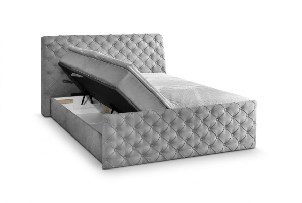 Graues Doppelbett Chesterfield Hotel Betten Designer Schlafzimmer Möbel