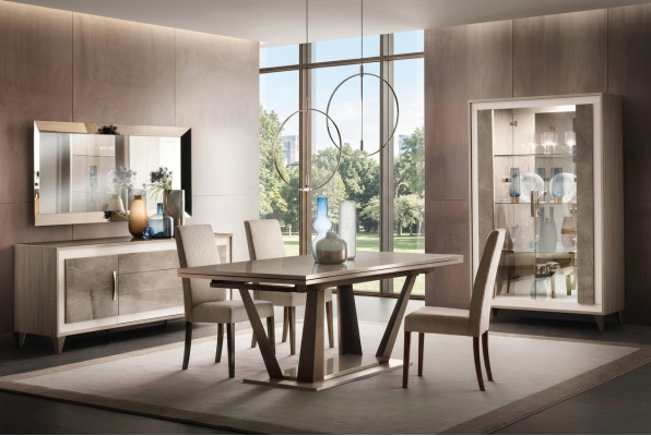 Italienisches Designer Esszimmer Set Garnitur Stuhl Tisch Gruppe 5tlg Neu