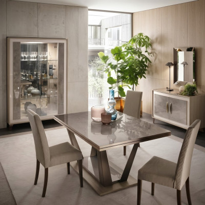 Esstisch Esszimmer Wohnzimmer Garnitur Holz Design Italienische Möbel