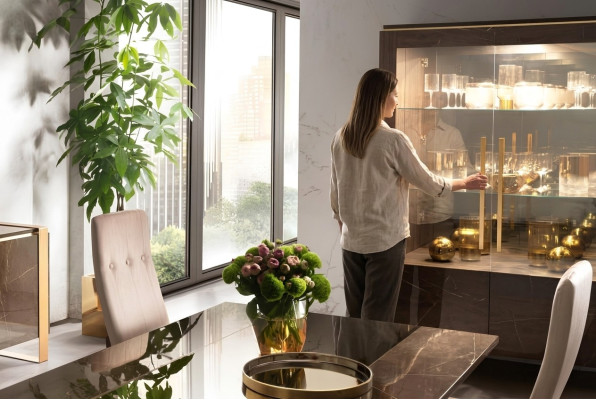 Klassische Vitrine Schrank Wohnzimmer Vitrinenschrank Regal Schränke