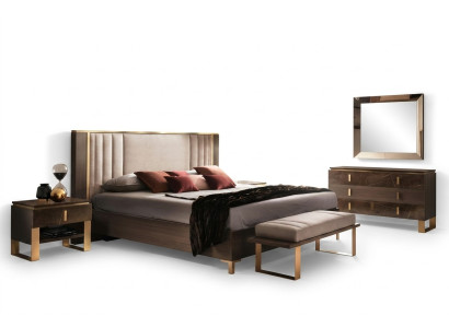 Modernes Schlafzimmer Set Bett Nachttisch Hocker 4tlg. Garnitur Gruppe
