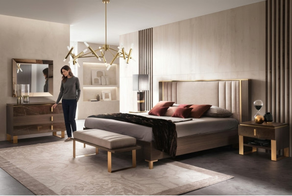 Klassisches 4tlg Schlafzimmer Modernes Set Bett Nachttisch Kommode