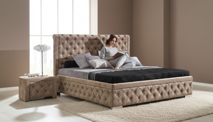 Bett 2x Nachttisch 3 tlg. Schlafzimmer Set Luxus Design Möbel Modern Betten Neu