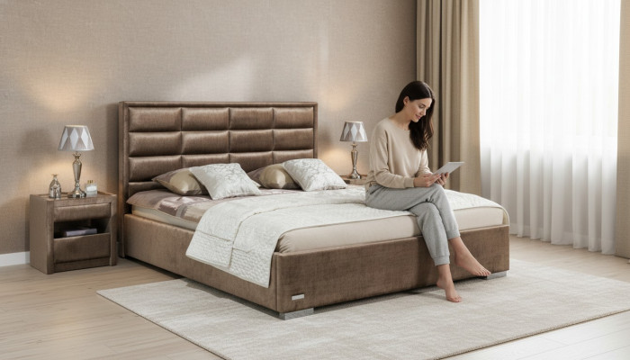 Bett Textil Schlafzimmer Design Möbel Moderne Luxus Betten Polster Gestell Neu