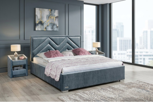 Bett Textil Schlafzimmer Design Möbel Modern Luxus Betten Bettgestell Stoff Neu