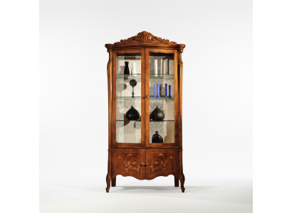 Möbel Klassische Vitrine Antik Stil Barock Rokoko Glasvitrine Wohnzimmer Holz
