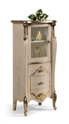 Möbel Klassischer Kommode Holz Glas Vitrine Kommodenschrank Designer