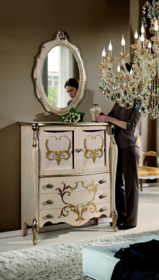 Design Barock Anrichte Schlaf Wohnzimmer Kommode Sideboard Holz