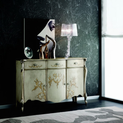 Design Möbel Stil Barock Kommode Anrichte Luxus Sideboard Holz Italien