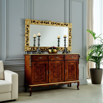 Design Möbel Stil Barock 2tlg Kommode Spiegel Holz Italienischer Stil Designer