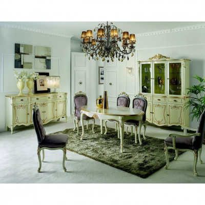 Esstisch 5x Stühle Vitrine Kommode Komplettes Esszimmer Garnitur 8tlg Möbel Neu