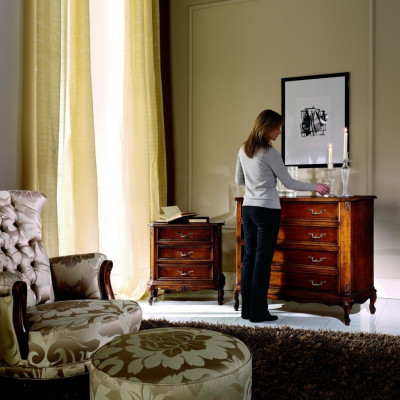 Design Möbel Stil Barock Kleine Kommode Braun Luxus Holz Italienische