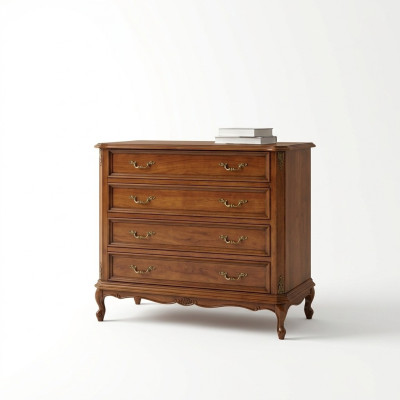 Design Möbel Stil Barock Kleine Kommode Braun Luxus Holz Italienische