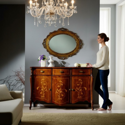 Design Möbel Stil Barock Kommode Schrank Braun Design Luxus Holz