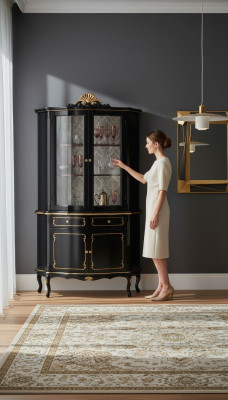 Design Italienische Luxus Holz Möbel Barock Stil Schrank Vitrine Schrank Wohnzimmer Neu