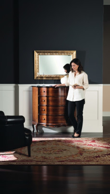 Kommode Holz Möbel Barock mit Spiegel 2tlg Garnitur Luxus Italienische