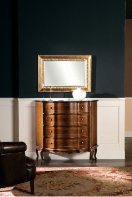 Kommode Holz Möbel Barock mit Spiegel 2tlg Garnitur Luxus Italienische
