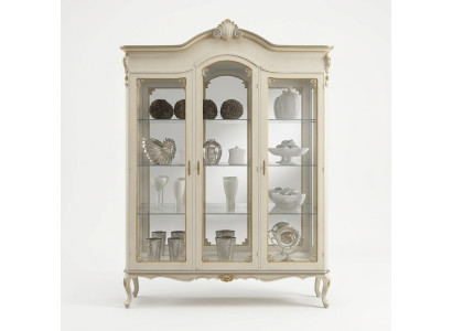 Design Italienische Luxus Holz Möbel Barock Schrank Vitrine Weiß Wohnzimmer xxl Neu