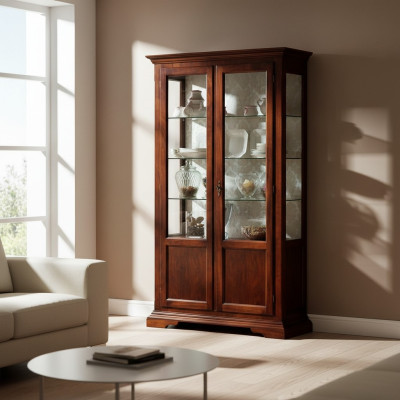 Schicker Designer Italienische Luxus Holz Möbel Barock Stil Schrank Vitrine Wohnzimmer