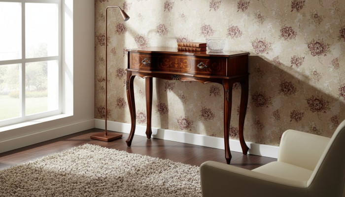 Holz Italienische Möbel Konsolentisch Braun Möbel Stil Barock Design Konsolen