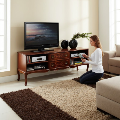 Italienische Holz Möbel Sideboard tv Lowboard Lang rtv Schrank Wohnzimmer