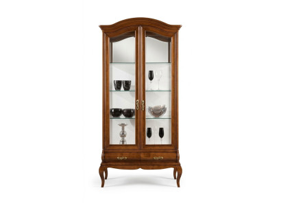 Klassische Möbel Holz Braun Vitrine Schicke Vitrineschrank Italienische Möbel
