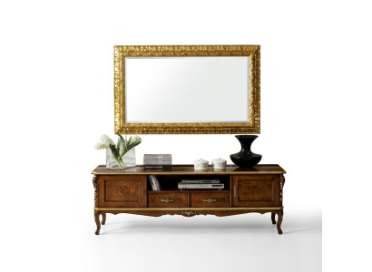 Luxus 2tlg Set Sideboard Lowboard rtv Spiegel Italienische Holz Möbel Holzmöbel