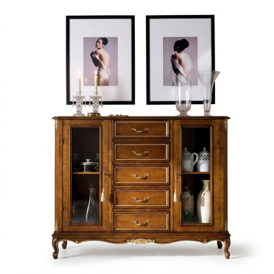 Anrichten Schrank Glas Vitrine Kommode Schränke Barock Stil Möbel Holz