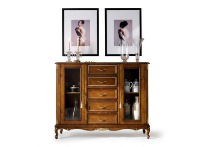 Anrichten Schrank Glas Vitrine Kommode Schränke Barock Stil Möbel Holz