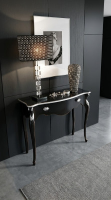Konsolentisch Schwarze Konsole Design Italienische Möbel Barock Holz