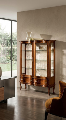 Anrichte Glasschrank Barock Vitrine Holz Vitrinen Luxus Glasschränke Möbel Neu