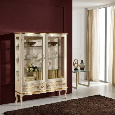 Design Holz Schrank Vitrinen Schränke Italienische Luxus Möbel Anrichte Barock Stil