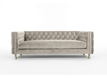 Beige Möbel 4 Sitzer Chesterfield Sofa Samt XXL Big Textil Stoff Couchen