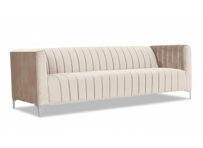 Beige Dreisitzer Stoff Wohnzimmer Design Couchen Polster Sofa Sofas Beige Samt