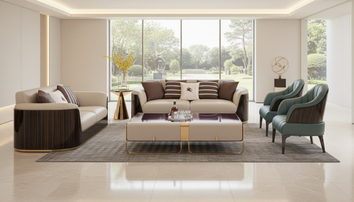 Sofa 3 Sitzer Beige Modern Design Couchen Leder Sofas Neu Kreative