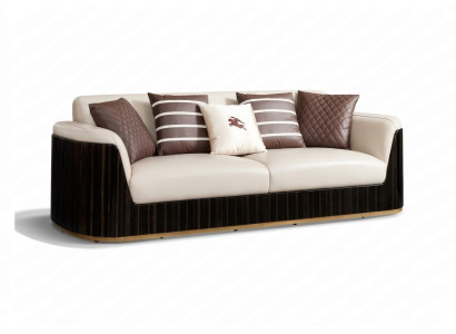 Sofa 3 Sitzer Beige Modern Design Couchen Leder Sofas Neu Kreative