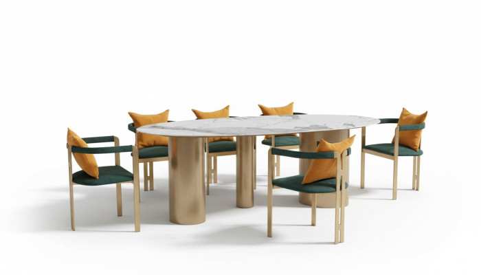 Esstisch 6 Stühle Modern Design Möbel Luxus Esszimmer Tisch Stuhl