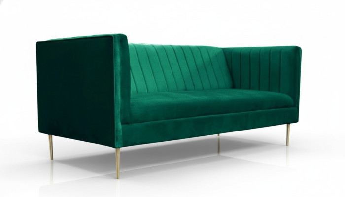 zweisitzer Sofa Sofas Grün Stoff Couchen Polster Wohnzimmer Design luxus Textil
