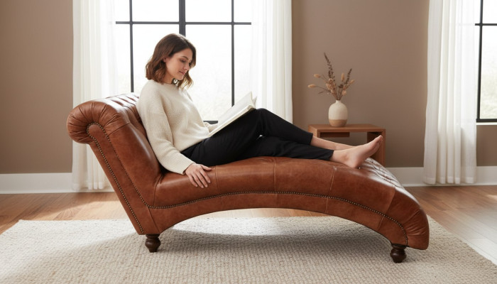 Chesterfield Braun Chaiselongue Möbel Liege Wohnzimmer Moderne 