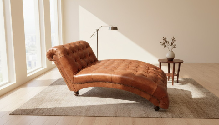 Chesterfield Braun Chaiselongue Möbel Liege Wohnzimmer Moderne 