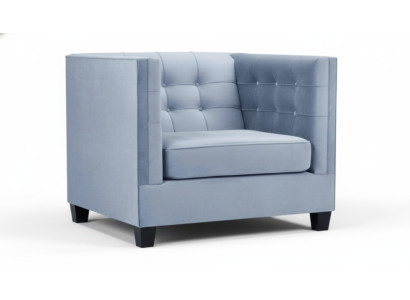 Blauer Chesterfield Sessel Wohnzimmer Textil Stoff Kreative Möbel Modern