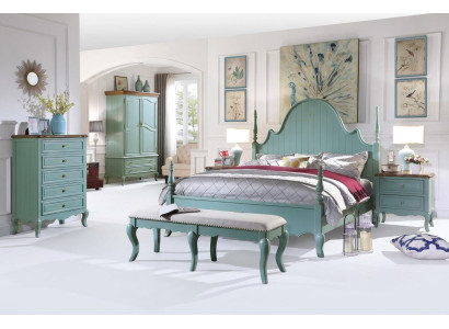 Luxus Schlafzimmer Bett Echtes Holz Möbel Holz Betten landhaus stil Doppel Neu