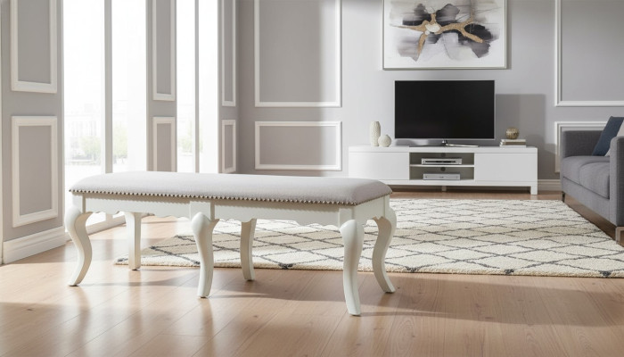 Hocker Sessel Fernseh Design Polster Fußhocker Klassische Textil Neu Ottomane