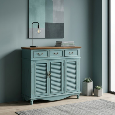 Echtholz Kommoden Blaue Anrichte Schränke Sideboard Regal Kommode