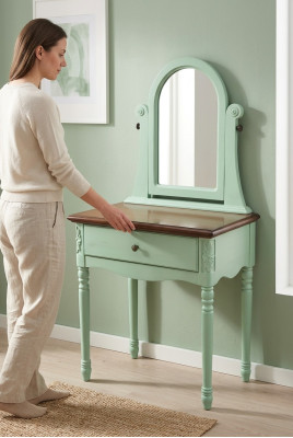 Schminktisch Spiegel Hocker Set Kommode Schlafzimmer Neu Make Up Konsolentisch