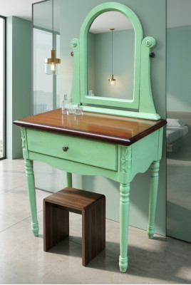 Schminktisch Spiegel Hocker Set Kommode Schlafzimmer Neu Make Up Konsolentisch