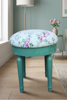 Designer Sitz Polster Bank Polster Sitz Hocker Bank Textil Holz Stil Landhaus